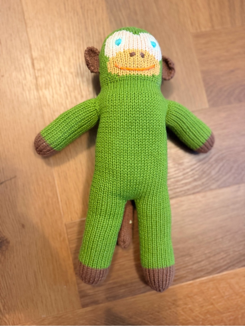 Blabla Green Knit Monkey Doll Handmade Peruvian Alpaca Cotton Stuffed p
